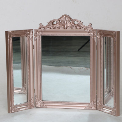 rose gold dressing table mirror Rose Gold Victorian Vanity Mirror main image 0