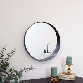 Melody Maison Round Black Framed Mirror 50cm x 50cm