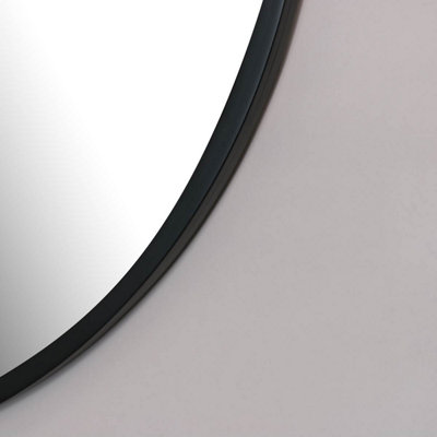 Melody Maison Round Black Wall Mirror 80cm x 80cm