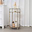 Melody Maison Round Champagne 2 Tier Mirrored Side Table