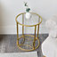 Melody Maison Round Gold & Glass Side Table