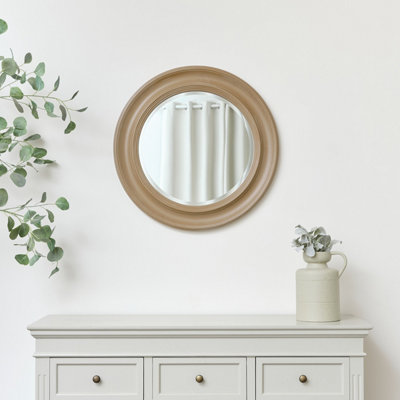 Melody Maison Round Mocha Brown Wall Mirror 65cm x 65cm