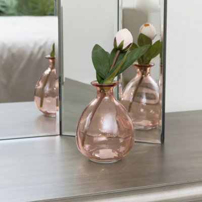 Melody Maison Round Rose Pink Glass Bud Vase