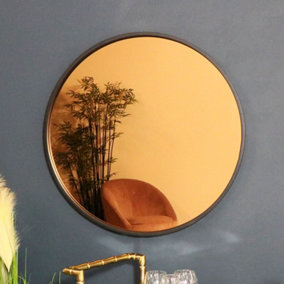 Melody Maison Round Smoked Copper Wall Mirror 80cm x 80cm