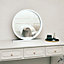Melody Maison Round White & Silver Freestanding Table Top Mirror