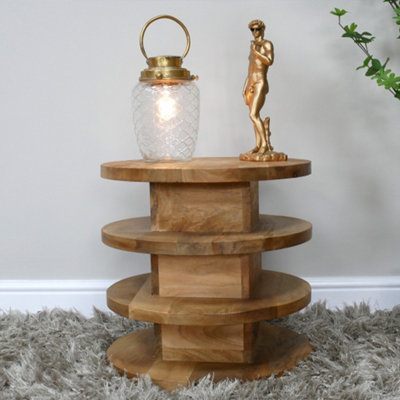 Melody Maison Round Wooden 4 tier Side Table