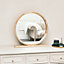Melody Maison Round Wooden Freestanding Table Top Mirror