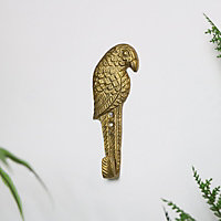Melody Maison Rustic Gold Parrot Wall Hook 16cm x 6cm