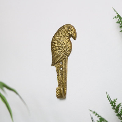 Melody Maison Rustic Gold Parrot Wall Hook 16cm x 6cm Price Comparisons | Compare The Build