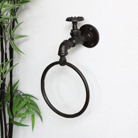 Melody Maison Rustic Industrial Tap Towel Holder