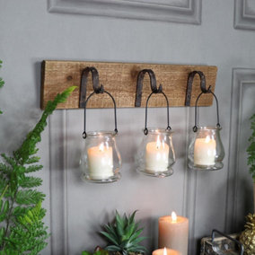 Melody Maison Rustic Wall Mounted Hook Tealight Holder