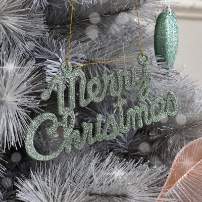 Melody Maison Sage Green Glitter Merry Christmas Sign