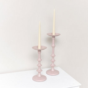 Melody Maison Set of 2 Pink Candle Holders