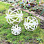 Melody Maison Set Of 3 Antique Cream Decorative Garden Spheres