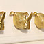 Melody Maison Set of 3 Gold Rhino Wall Hooks
