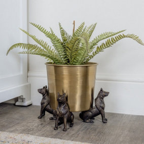 Melody Maison Set of 3 Metal Dog Plant Pot Feet