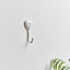 Melody Maison Set of 3 White Distressed Metal Heart Wall Hooks