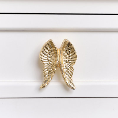 Melody Maison Shiny Gold Angel Wings Drawer Knob