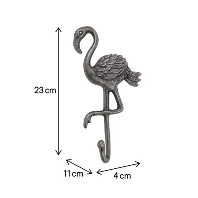 Melody Maison Silver Flamingo Wall Hook