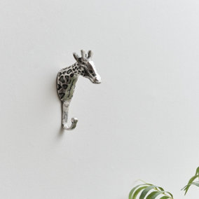 Melody Maison Silver Metal Giraffe Wall Hook