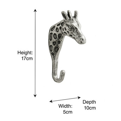 Melody Maison Silver Metal Giraffe Wall Hook