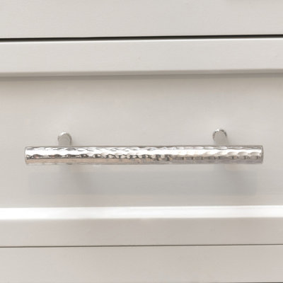 Melody Maison Silver Metal Hammered Bar Pull Drawer Handle