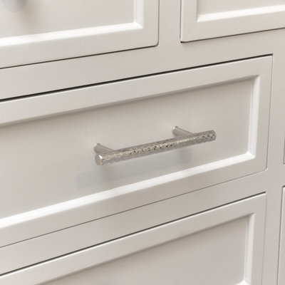 Melody Maison Silver Metal Hammered Bar Pull Drawer Handle