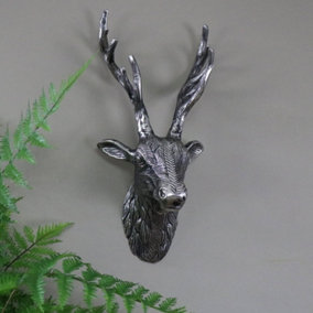 Melody Maison Silver Metal Wall Mounted Stag Head