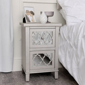 Melody Maison Silver Mirrored Bedside Table - Sabrina Silver Range