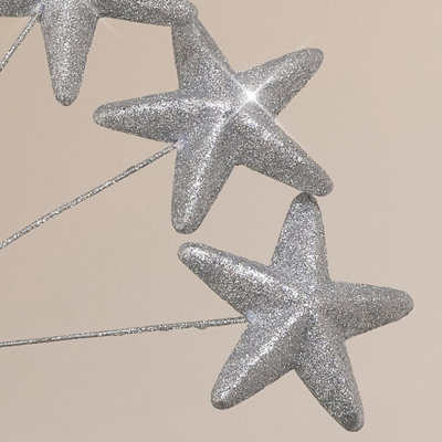 Melody Maison Silver Multi Star Christmas Tree Topper