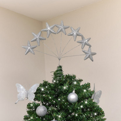 Melody Maison Silver Multi Star Christmas Tree Topper