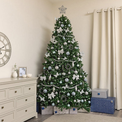 Melody Maison Silver Ornate Glitter Star Christmas Tree Topper