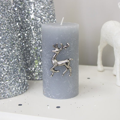 Melody Maison Silver Reindeer Candle Pin