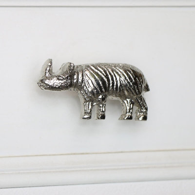 Melody Maison Silver Rhino Drawer Knob Price Comparisons | Compare The Build