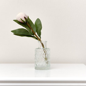 Melody Maison Small Clear Geometric Glass Bottle Vase - 9.5cm