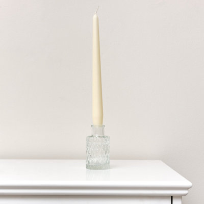 Melody Maison Small Clear Geometric Glass Bottle Vase - 9.5cm