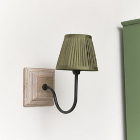 Melody Maison Small Olive Green Pleated Lamp Shade