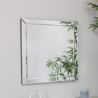 Melody Maison Square Mirrored Frame Wall Mirror Venetian 50cm x 50cm