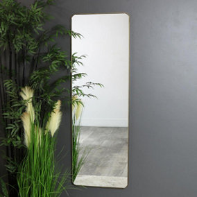 Melody Maison Tall Brushed Gold Wall / Floor / Leaner Mirror 47cm x 142cm