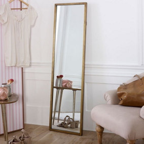 Melody Maison Tall Gold Full Length Mirror 40cm x 140cm