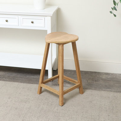 Melody Maison Tall Mango Wood Heart Bar Stool
