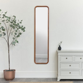 Melody Maison Tall Wooden Curved Framed Wall Mirror - 160cm x 40cm
