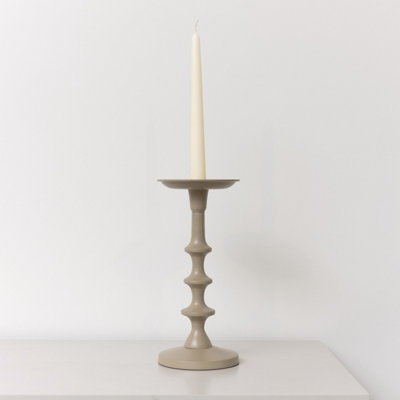 Melody Maison Taupe Candle Holder - 26.5cm