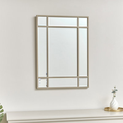 Melody Maison Taupe Framed Art Deco Wall Mirror 75cm x 55cm