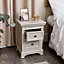 Melody Maison Taupe-Grey Two Drawer Bedside Table - Daventry Taupe-Grey Range