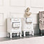 Melody Maison White bedroom furniture, Pair of Antique White 3 Drawer Bedside Table - Pays Blanc Range