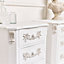 Melody Maison White bedroom furniture, Pair of Antique White 3 Drawer Bedside Table - Pays Blanc Range