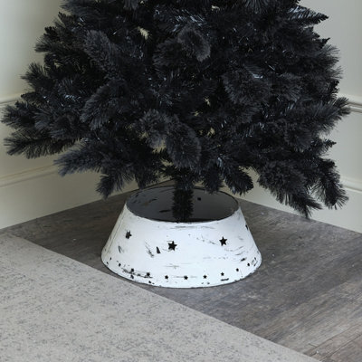 Melody Maison White Distressed Metal Star Christmas Tree Skirt