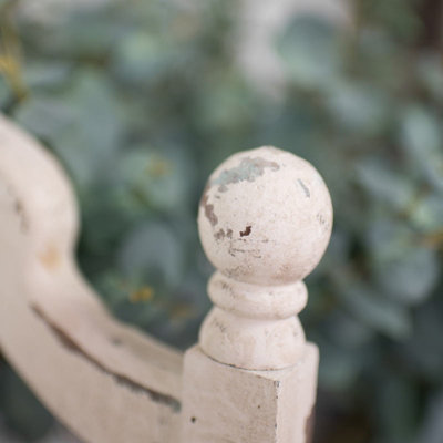 Melody Maison White Distressed Vintage Wooden Stool DIY at B Q