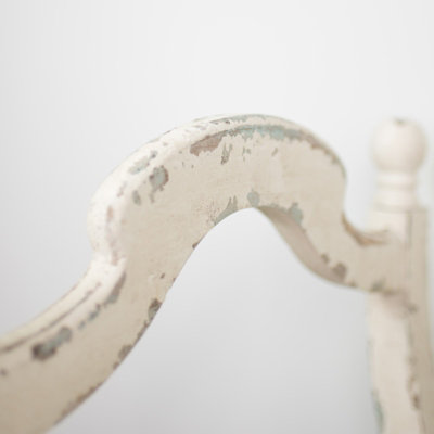Melody Maison White Distressed Vintage Wooden Stool DIY at B Q